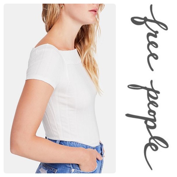 New Free People Ahoy T-Shirt In White - Picture 3 of 8